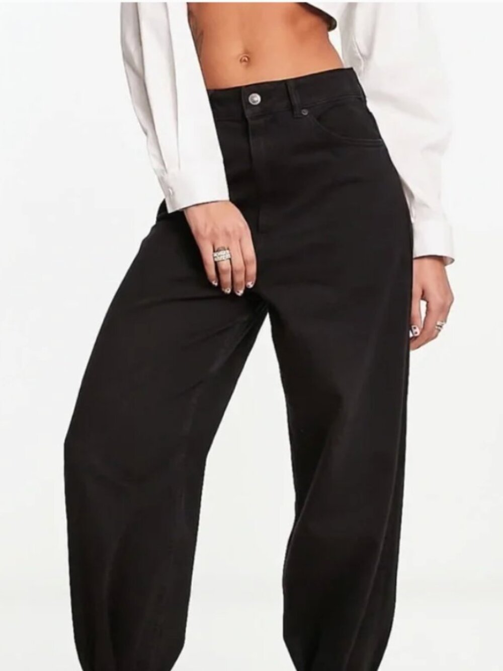 AllSaints Black High Rise Tara Ankle Tie Jeans Size 26